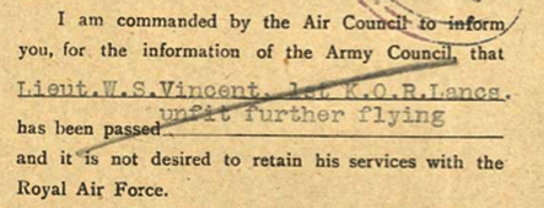 William’s Service with RAF to Cease